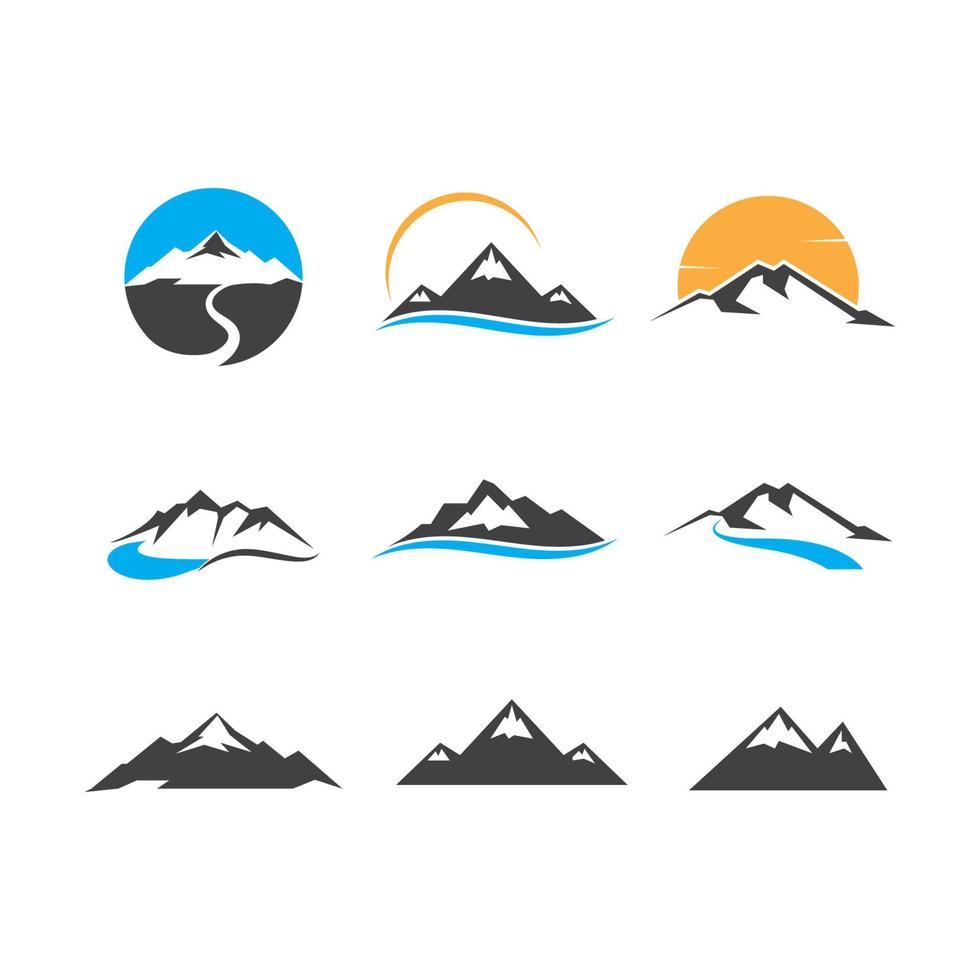 hoog berg icoon logo vector illustratie ontwerp