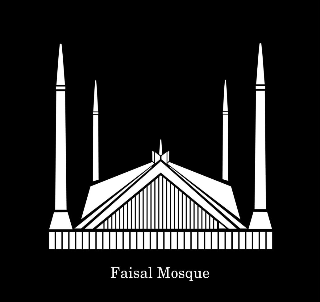 sjah faisal masjid vector icoon. faisal masjid icoon. sjah faisal masjid vector illustratie.