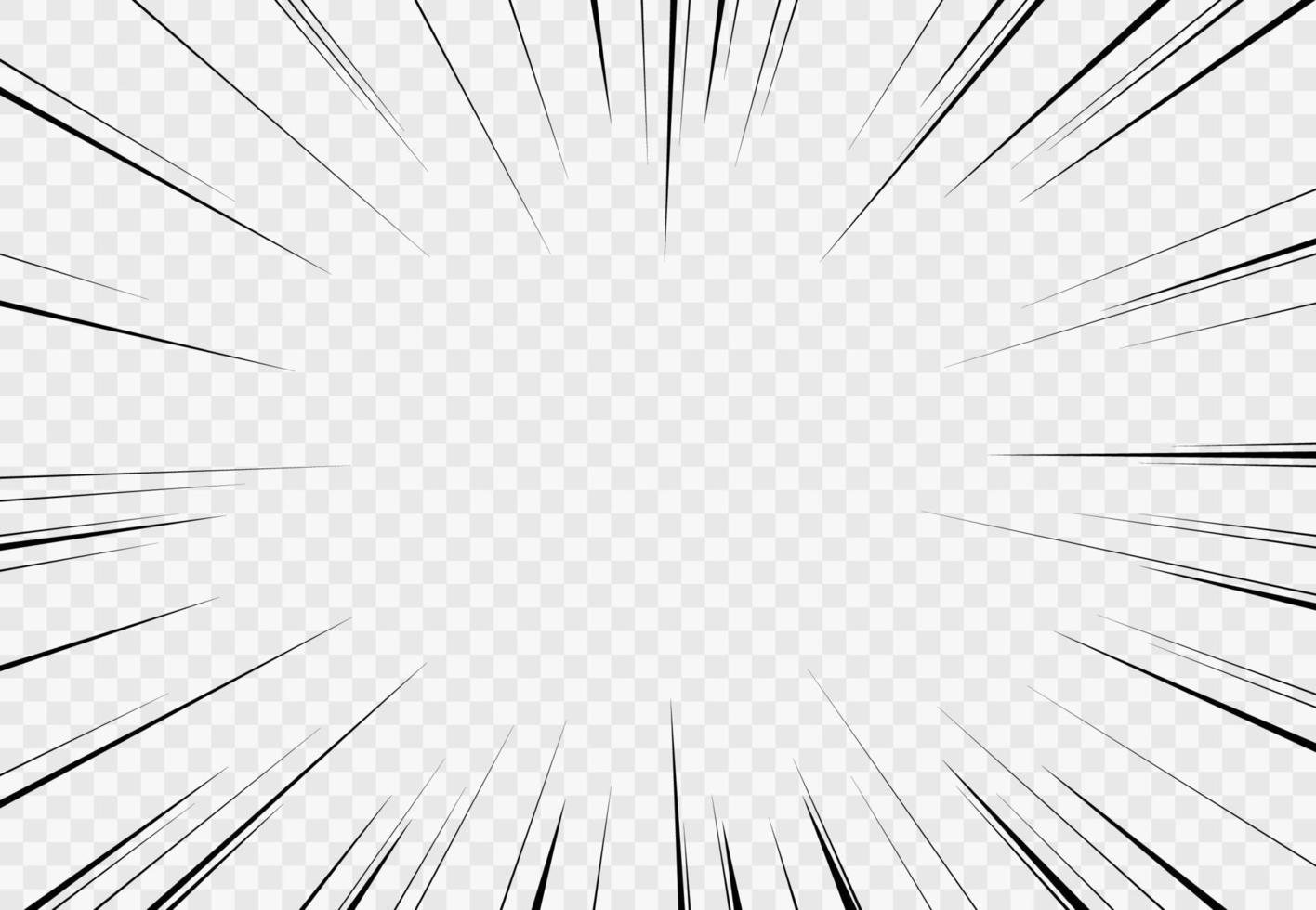 manga transparant achtergrond, explosie snelheid lijn vector