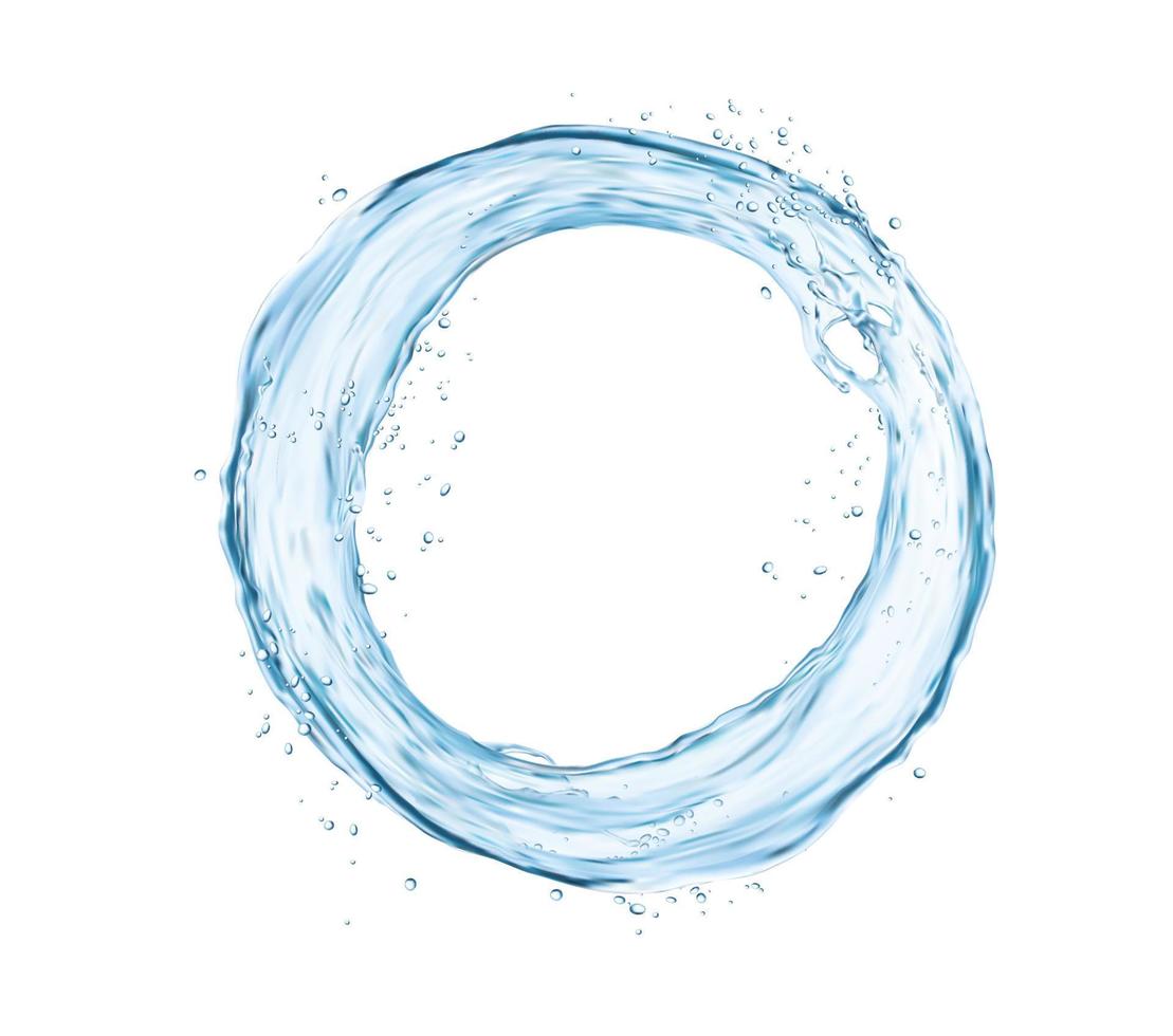ronde water plons geïsoleerd blauw vloeistof kader vector