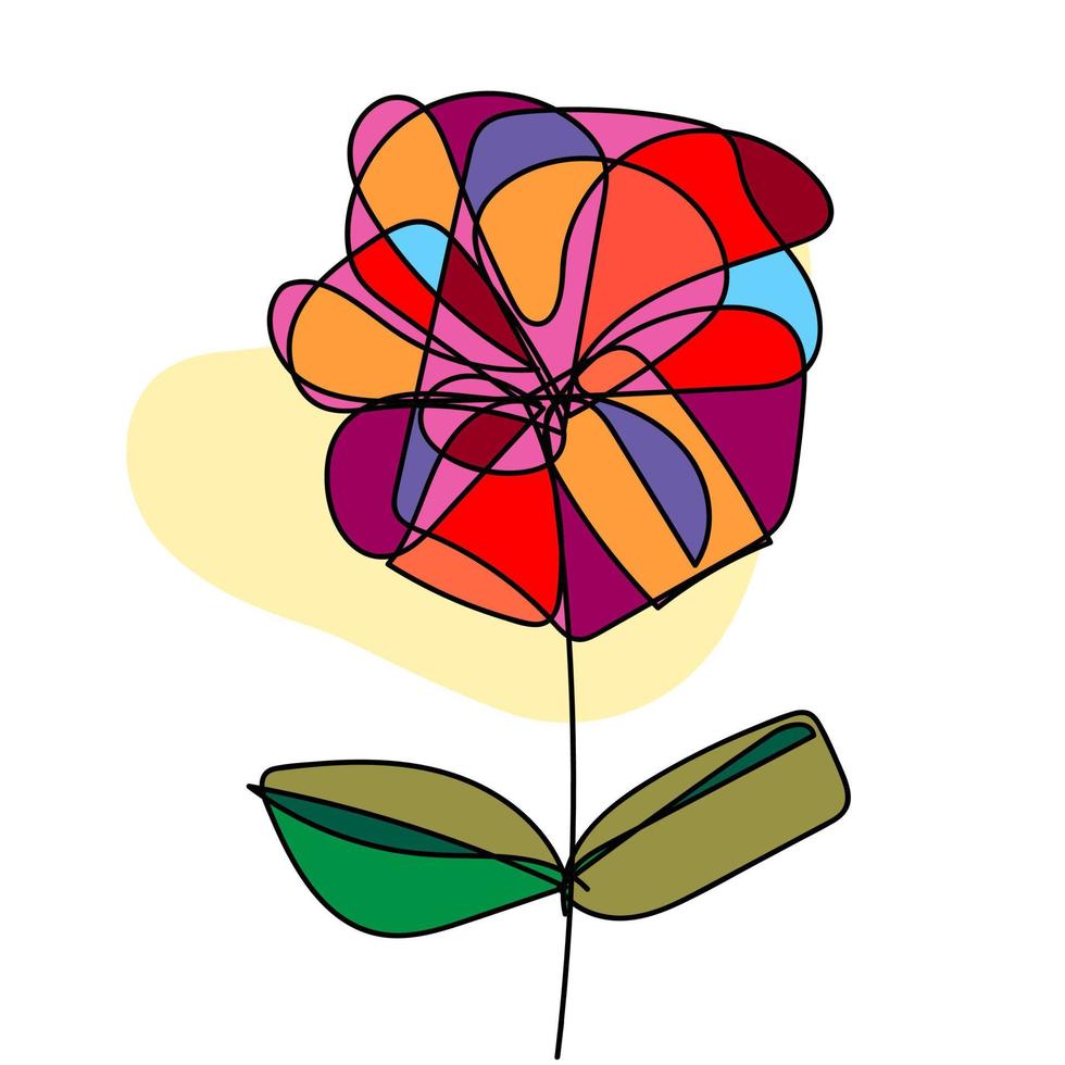 hand- getrokken abstract tekening kleurrijk bloemen, geïsoleerd. vector