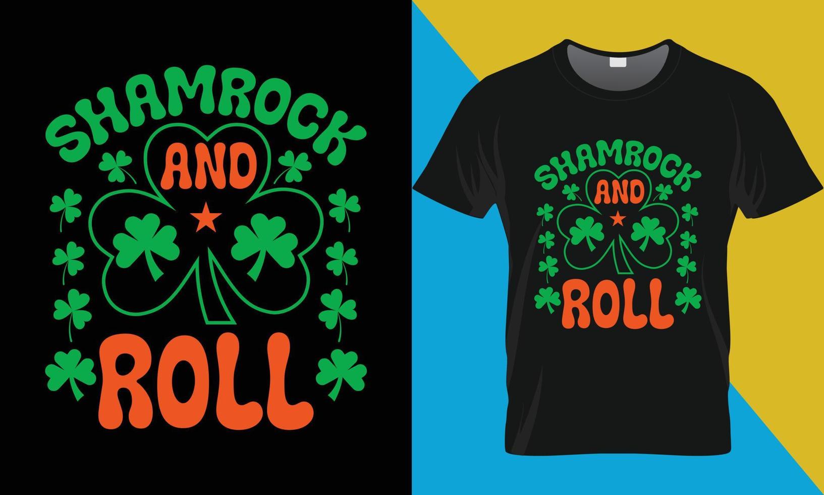 st. Patrick dag t-shirt ontwerp, klaver en rollen vector