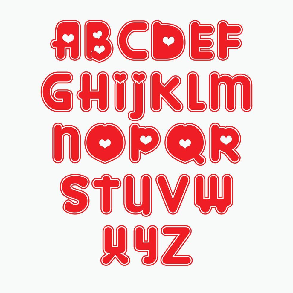 Engels alfabetten met hart vector illustratie
