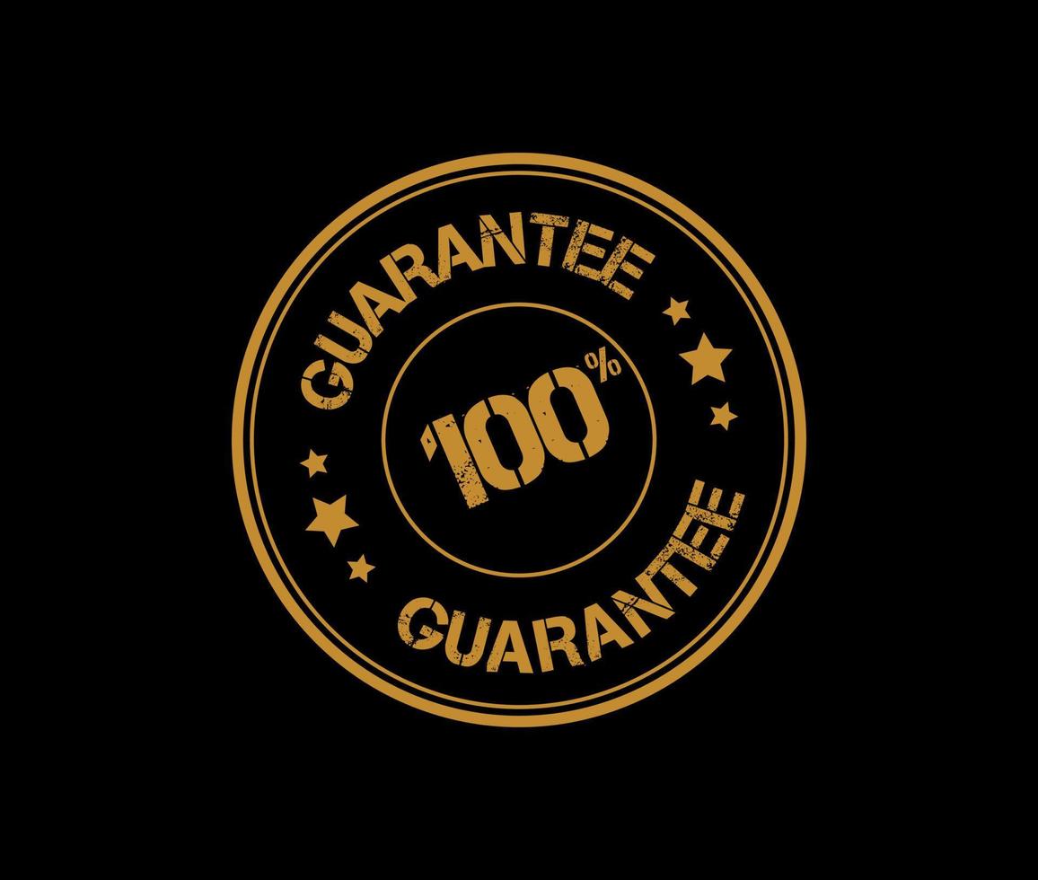 100 garantie gouden postzegel vector