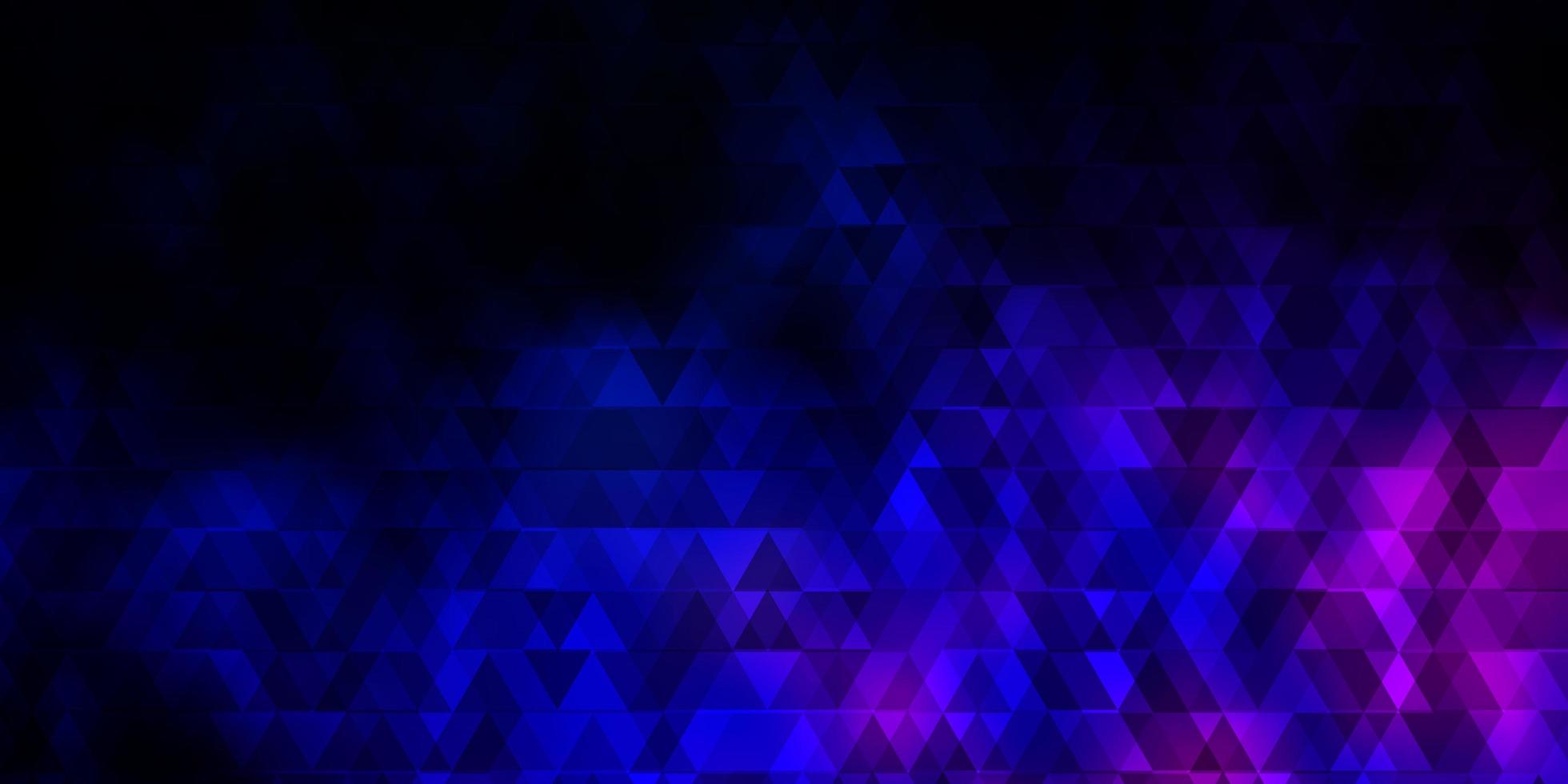 donkerroze, blauwe vectorachtergrond met lijnen, driehoeken. vector
