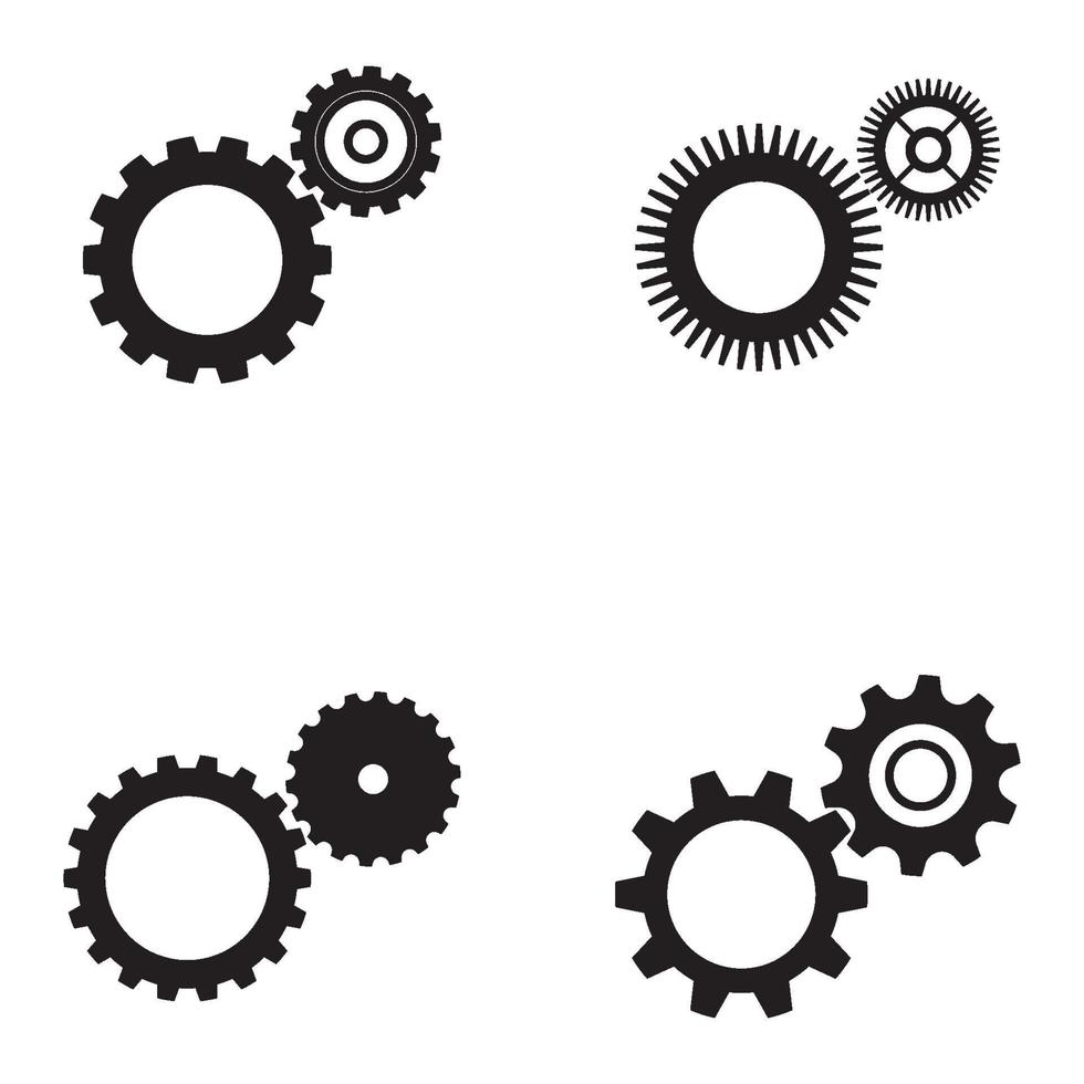 versnelling logo en symbool vector afbeelding