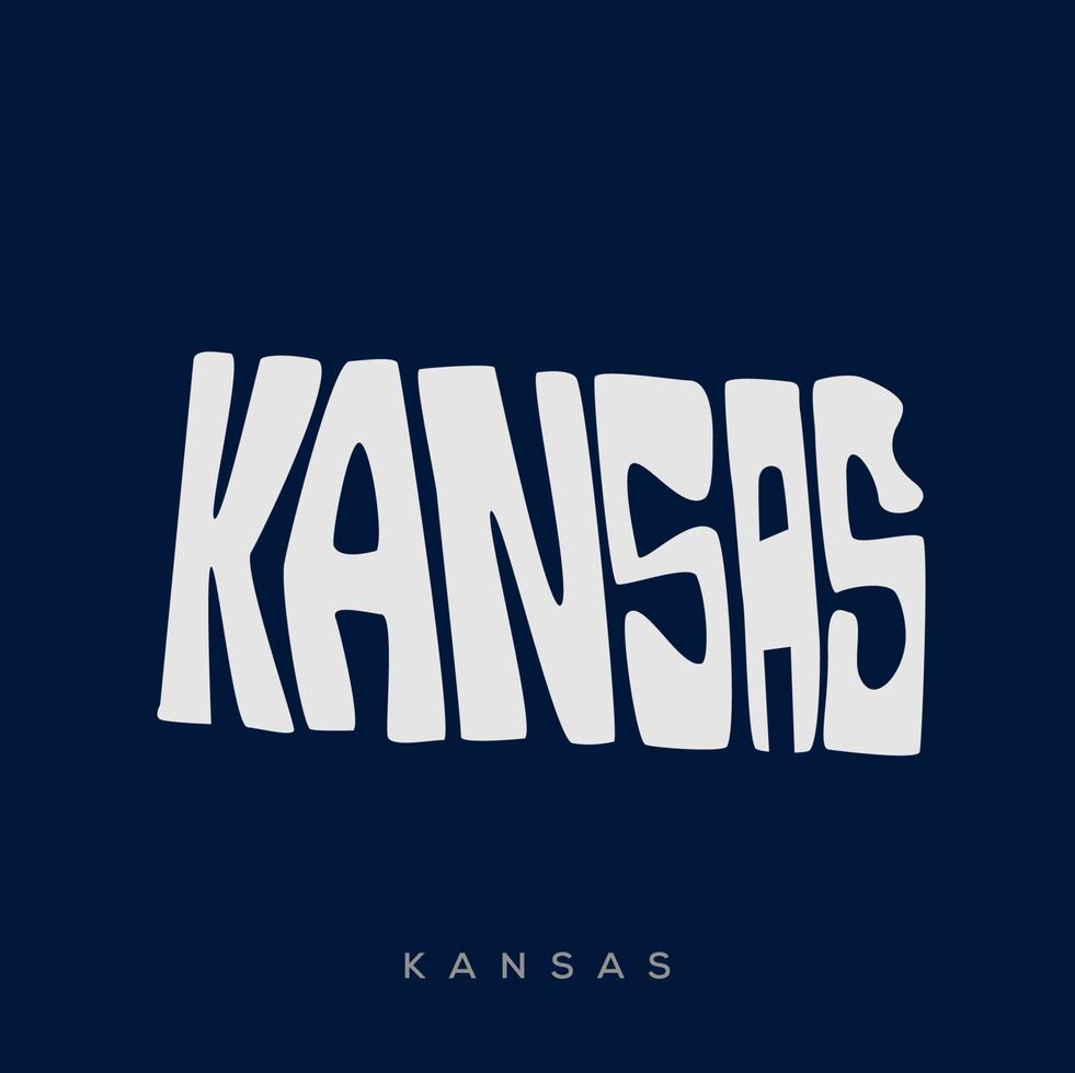 Kansas kaart typografie. Kansas staat kaart typografie. Kansas belettering. vector