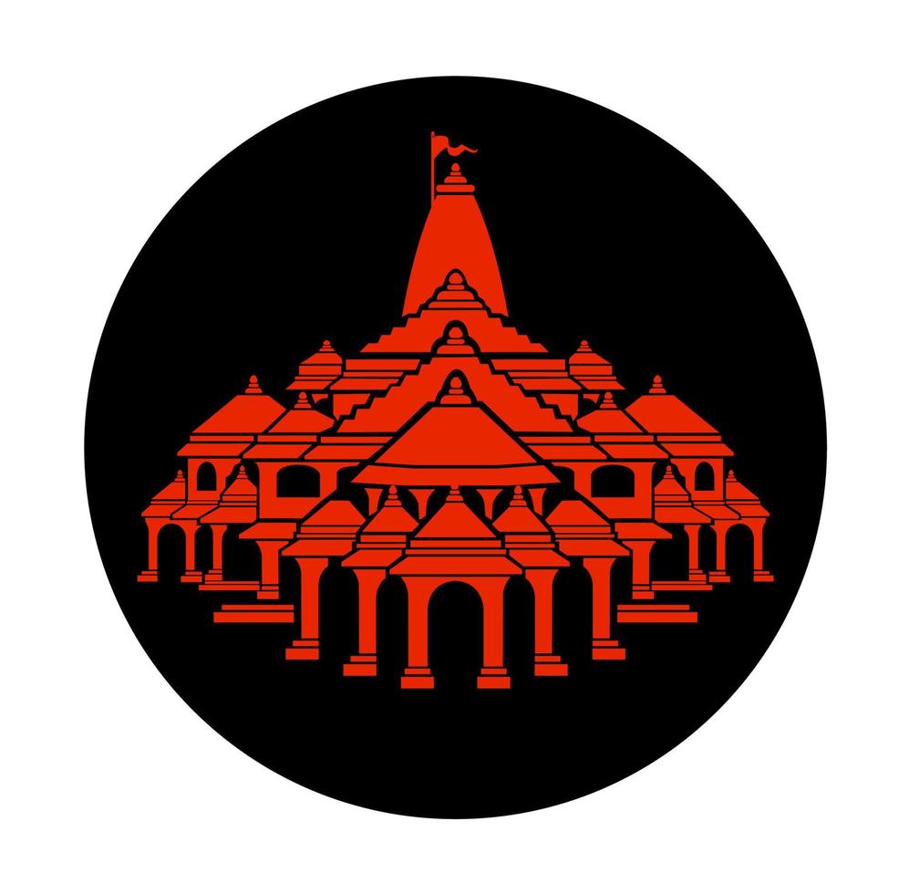 heer RAM tempel vector icoon. RAM mandir icoon.