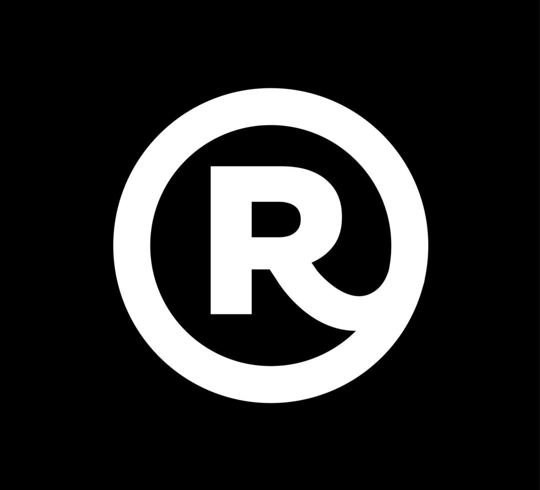 brief 'R' symbool. registratie bedrijf logo monogram r vector. vector