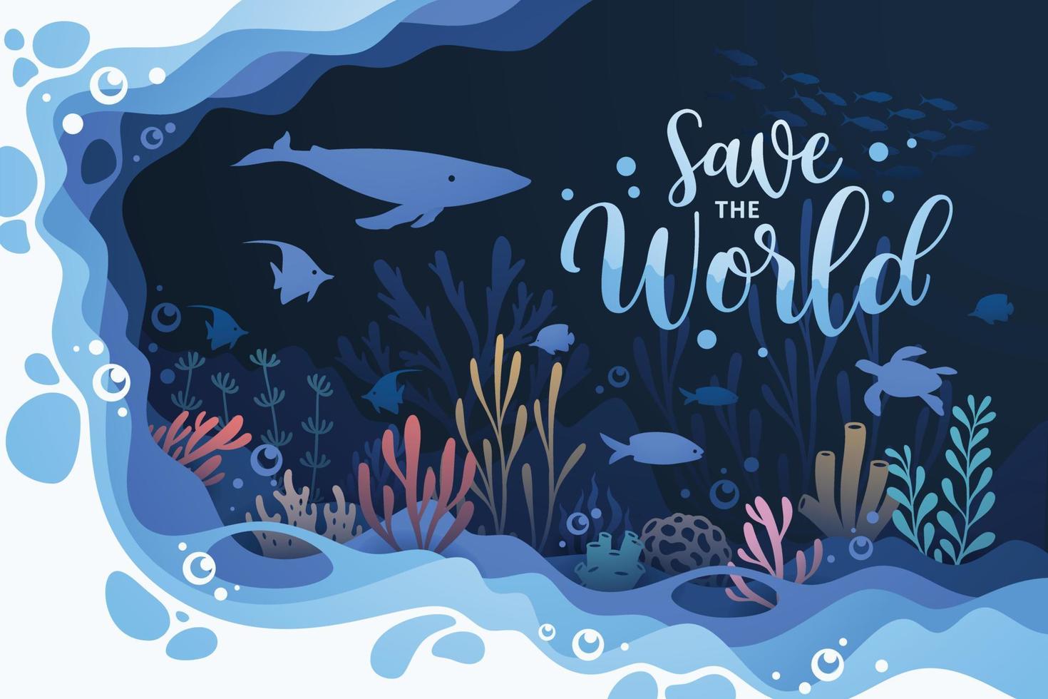 achtergrond kunst concept van oceanen onderwater- wereld illustratie vector