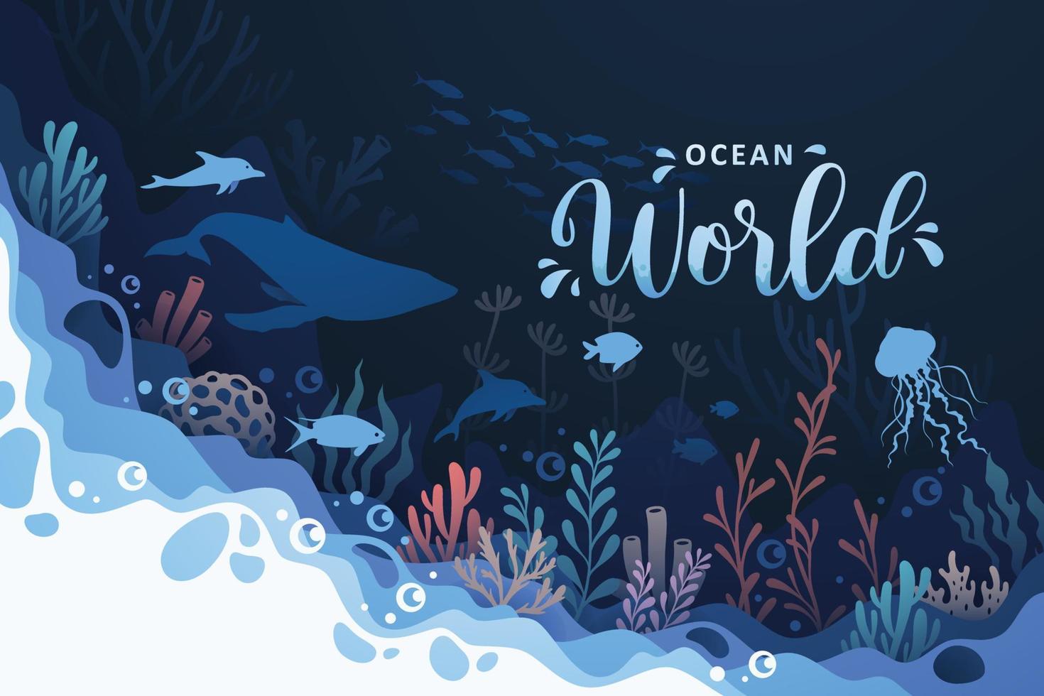 achtergrond kunst concept van oceanen onderwater- wereld illustratie vector