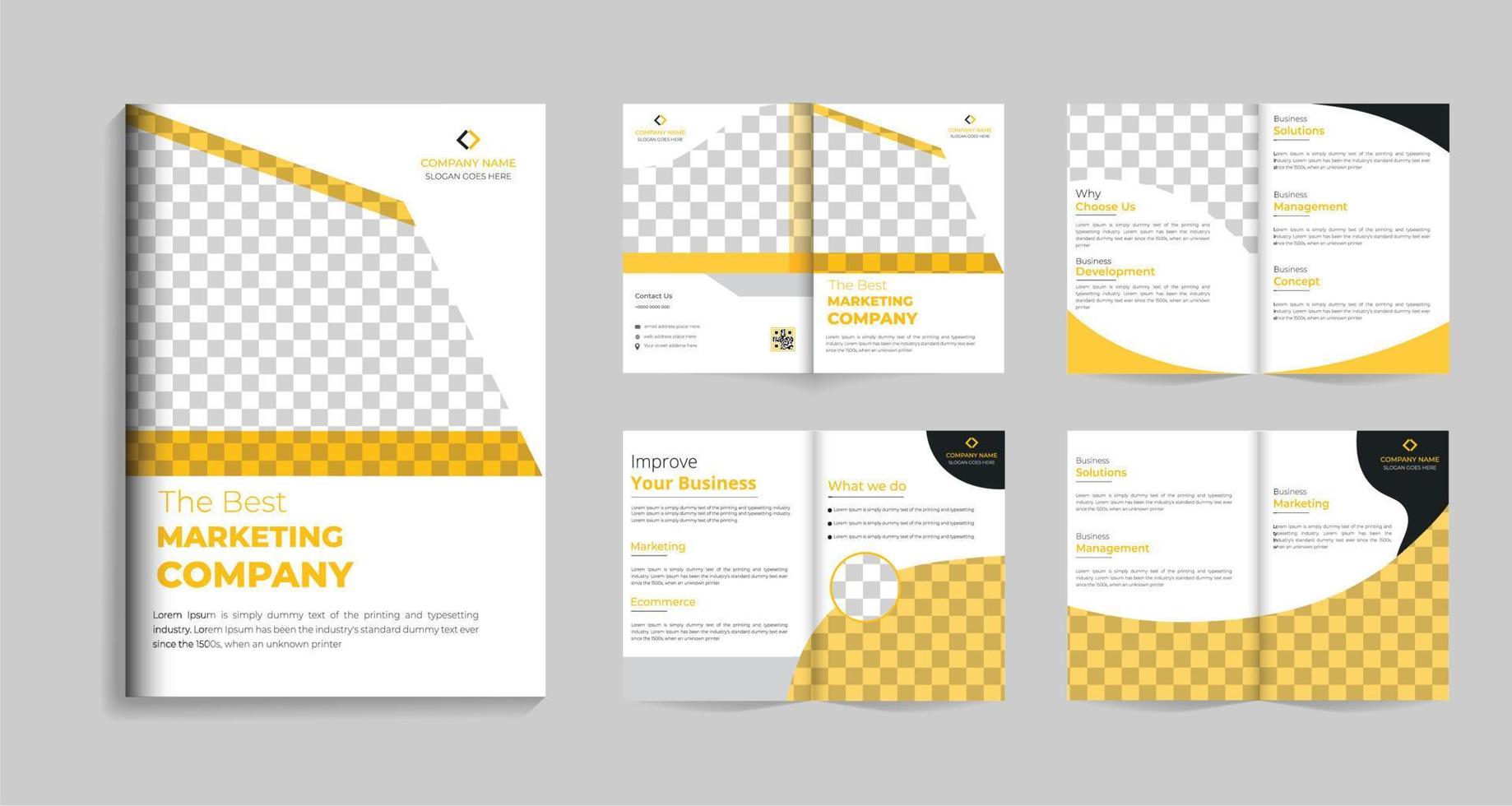 zakelijke brochure ontwerp sjabloon in a4 maat. het kan worden aangepast naar brochures, jaar- rapporten, tijdschriften, affiches, bedrijf presentaties, portefeuille, en flyers vector