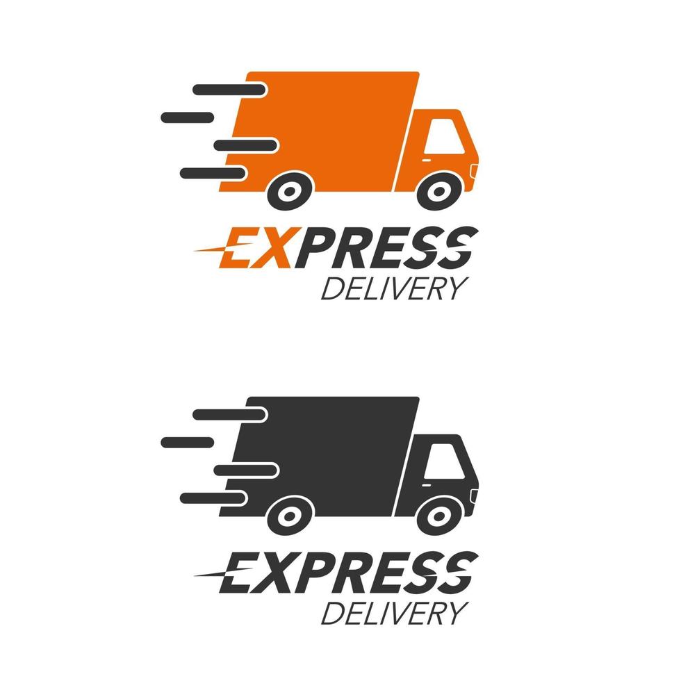 express levering pictogram concept. vrachtwagenservice, bestelling, wereldwijd, snel en gratis verzending. modern ontwerp. vector