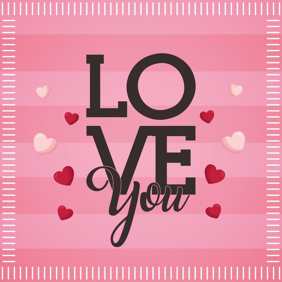 gelukkige Valentijnsdag kaart met harten liefde vector
