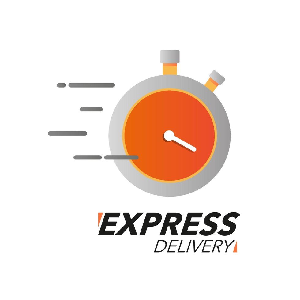 express levering pictogram concept. stopwatch-pictogram voor service, bestelling, snelle en wereldwijde verzending. vector