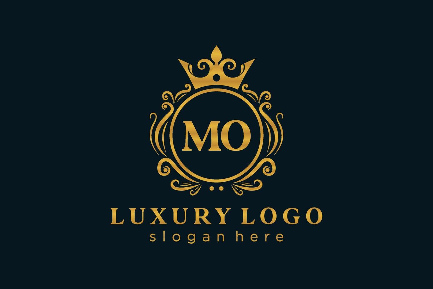 eerste ma brief Koninklijk luxe logo sjabloon in vector kunst voor restaurant, royalty, boetiek, cafe, hotel, heraldisch, sieraden, mode en andere vector illustratie.