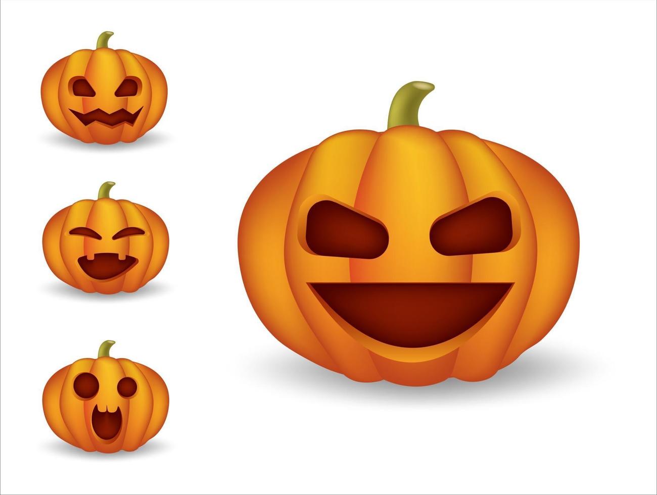 halloaween schattige emoticons, emoji-set vector