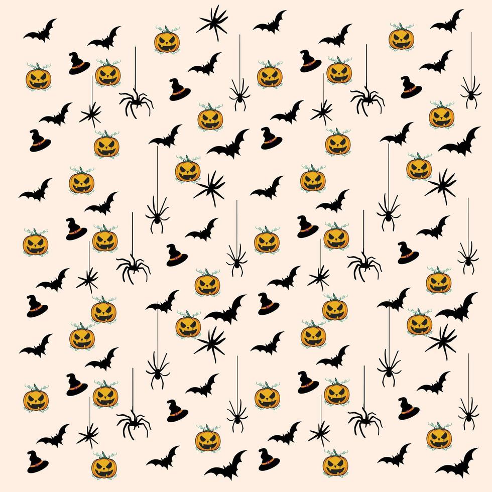 halloween-patroon met pompoen vector