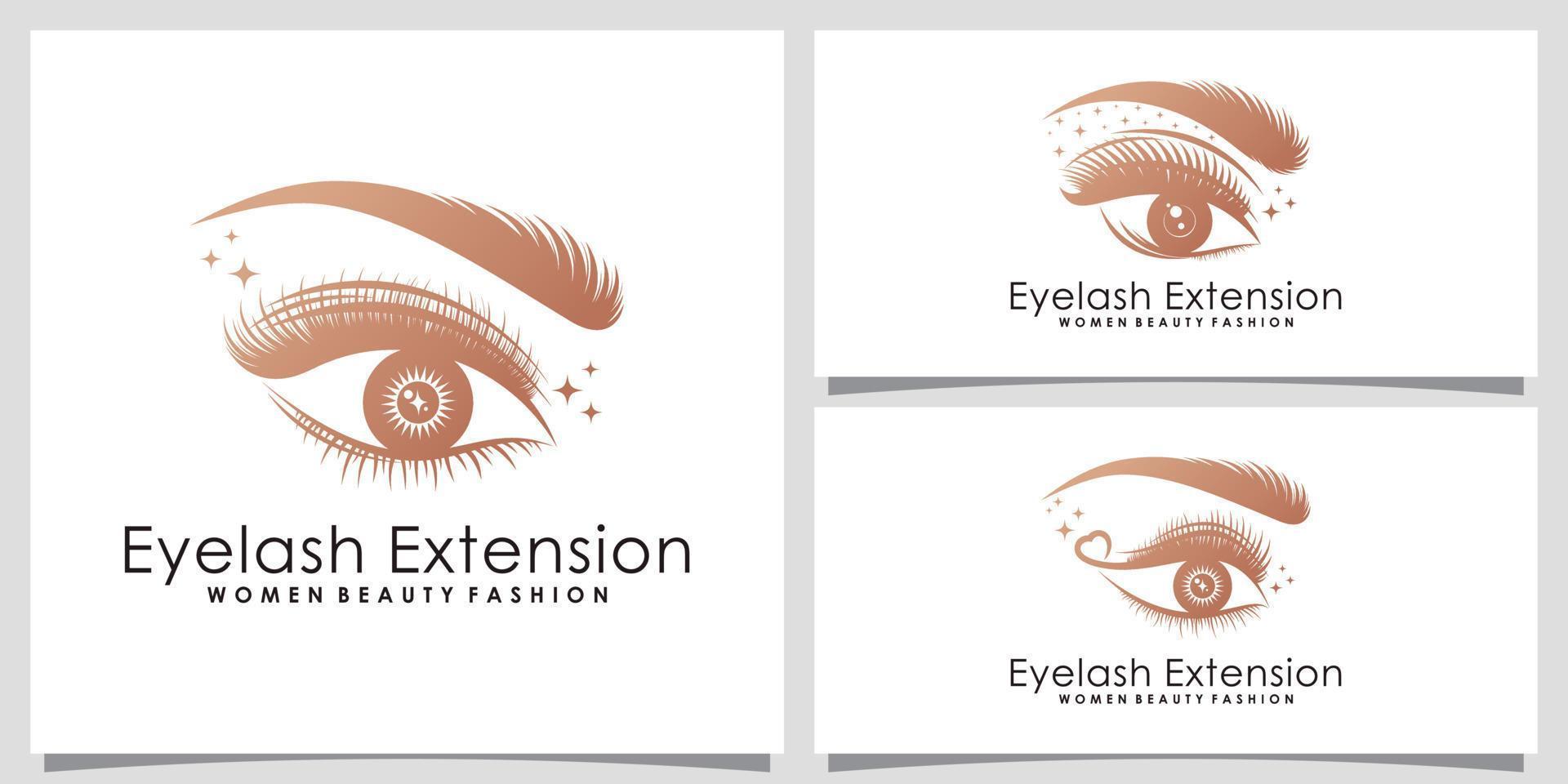 reeks van wimpers uitbreiding logo ontwerp bundel voor schoonheid salon met creatief modern concept vector