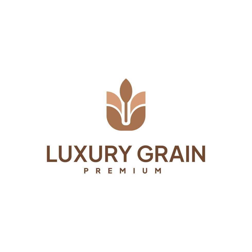 luxe tarwe logo concept, agrarisch tarwe logo sjabloon vector icoon