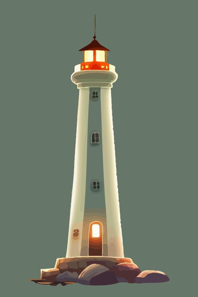 illustratie vector grafisch licht huis toren geïsoleerd