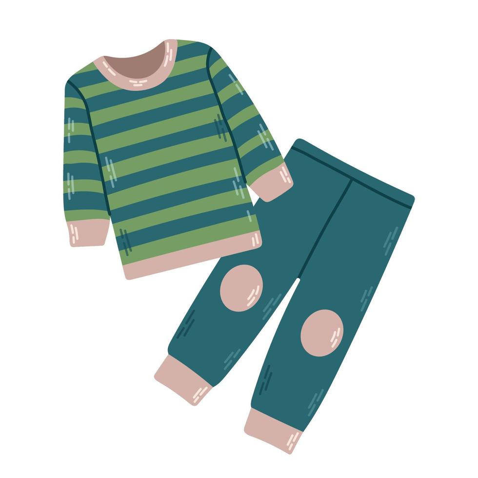 nachtkleding voor jongens pyjama, nachtjapon, slaap pak, geïsoleerd vector illustratie eps 10