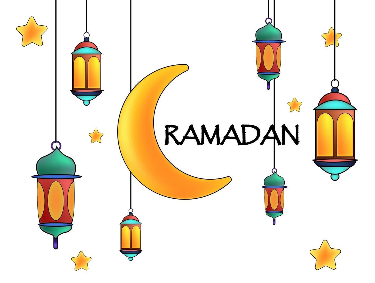 ramadan kareem schattige achtergrond illustratie vector