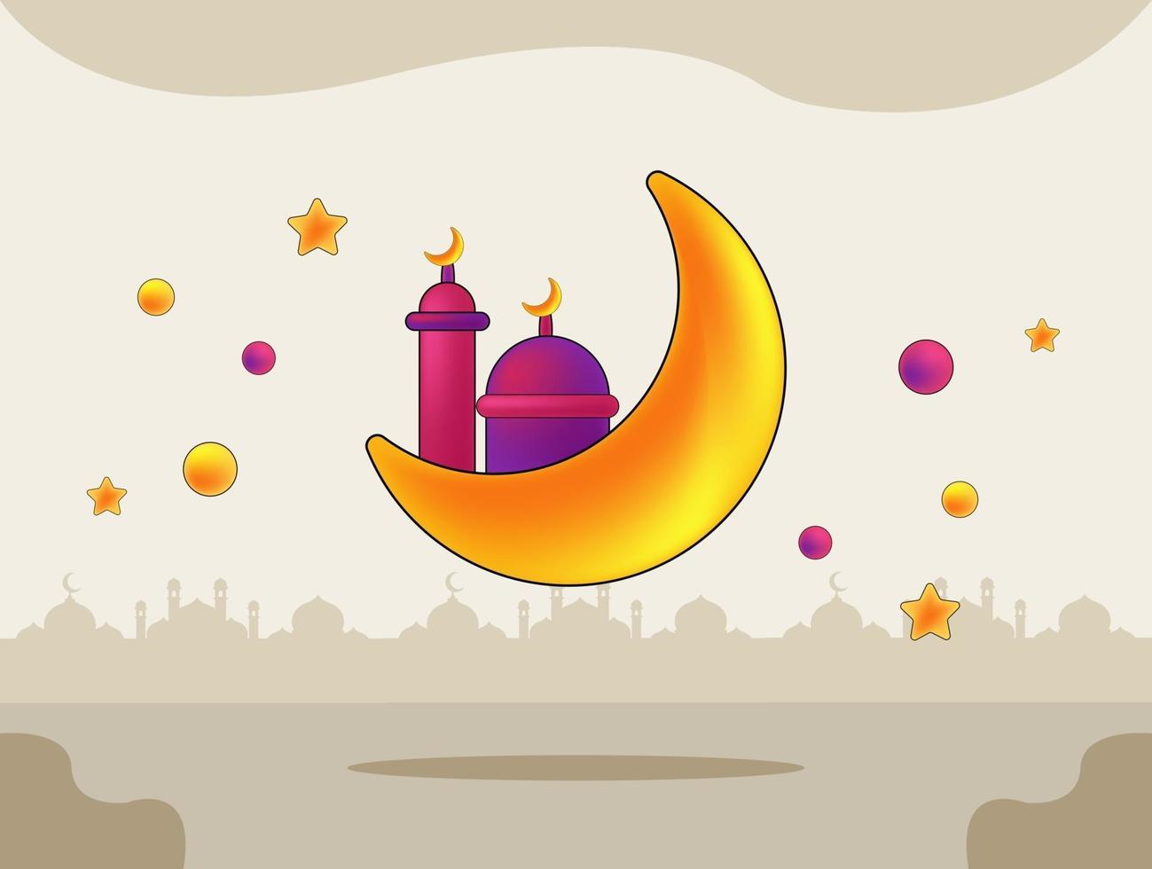 ramadan kareem schattige achtergrond illustratie vector