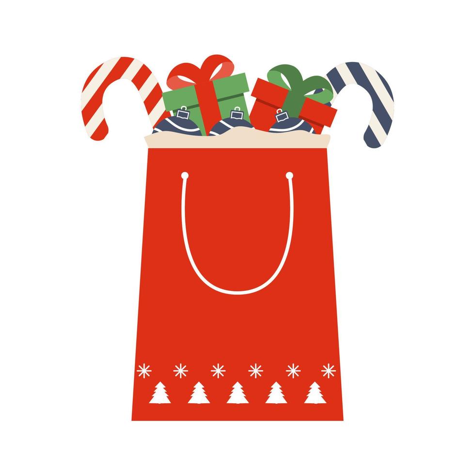 illustratie van Kerstmis pakket met cadeaus vector