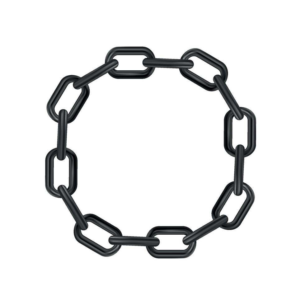 metaal realistisch zwart keten Aan wit panoramisch achtergrond - vector