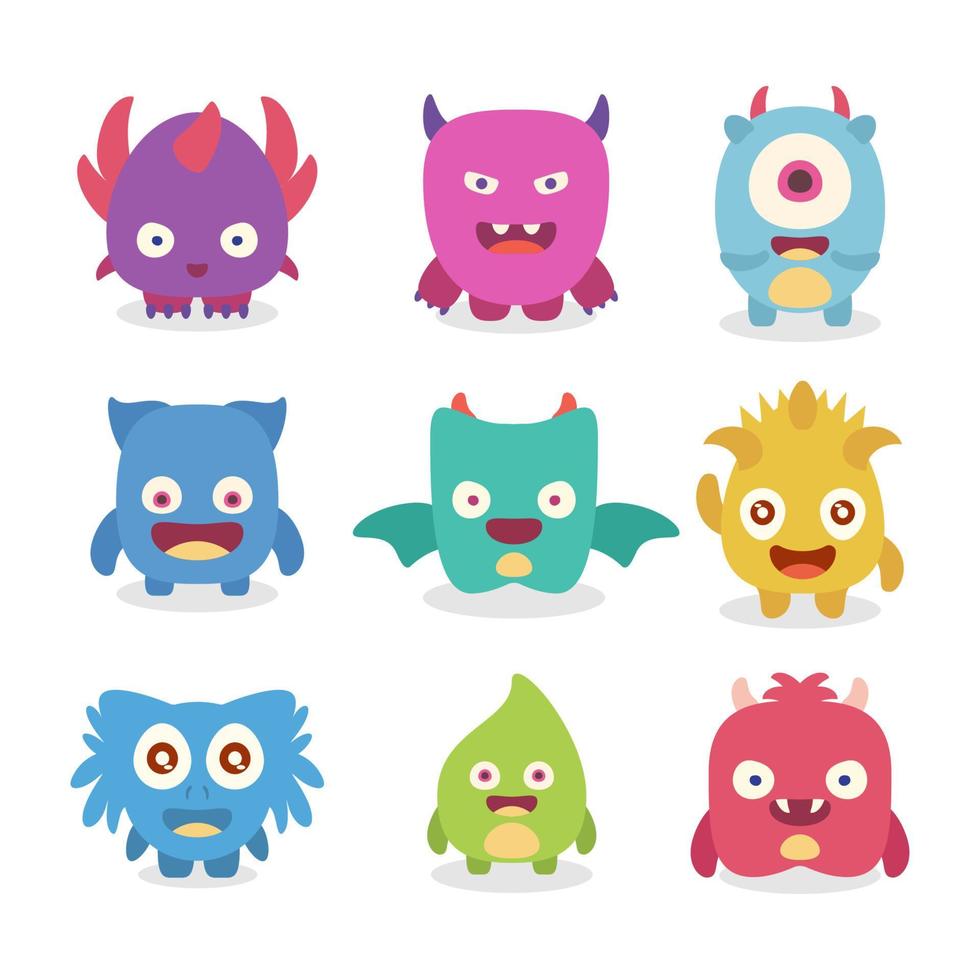 schattig monster vector icoon voor halloween animatie artwork