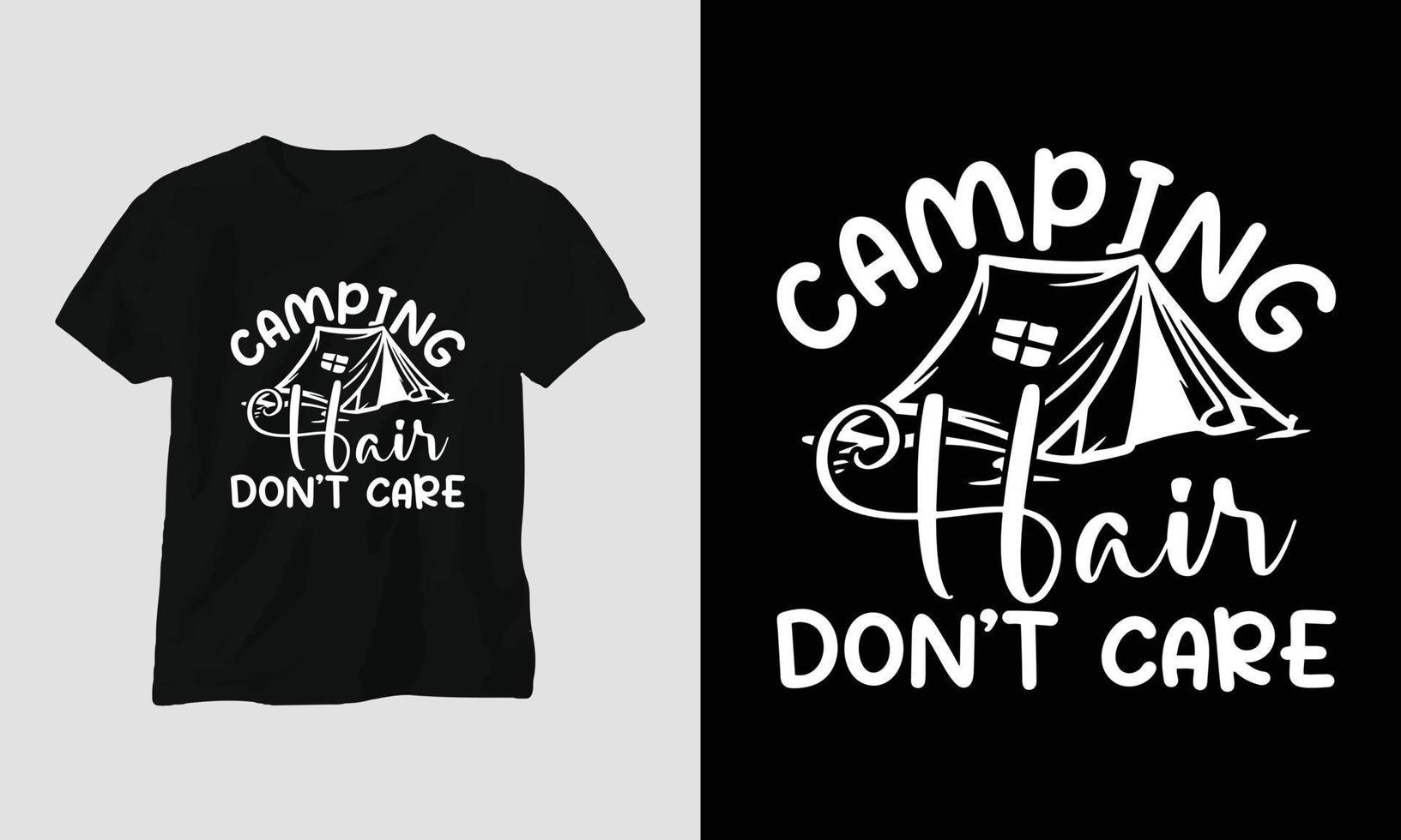 camping SVG ontwerp met kamp, tent, berg, rinkelen, boom, lint, wandelen silhouet vector