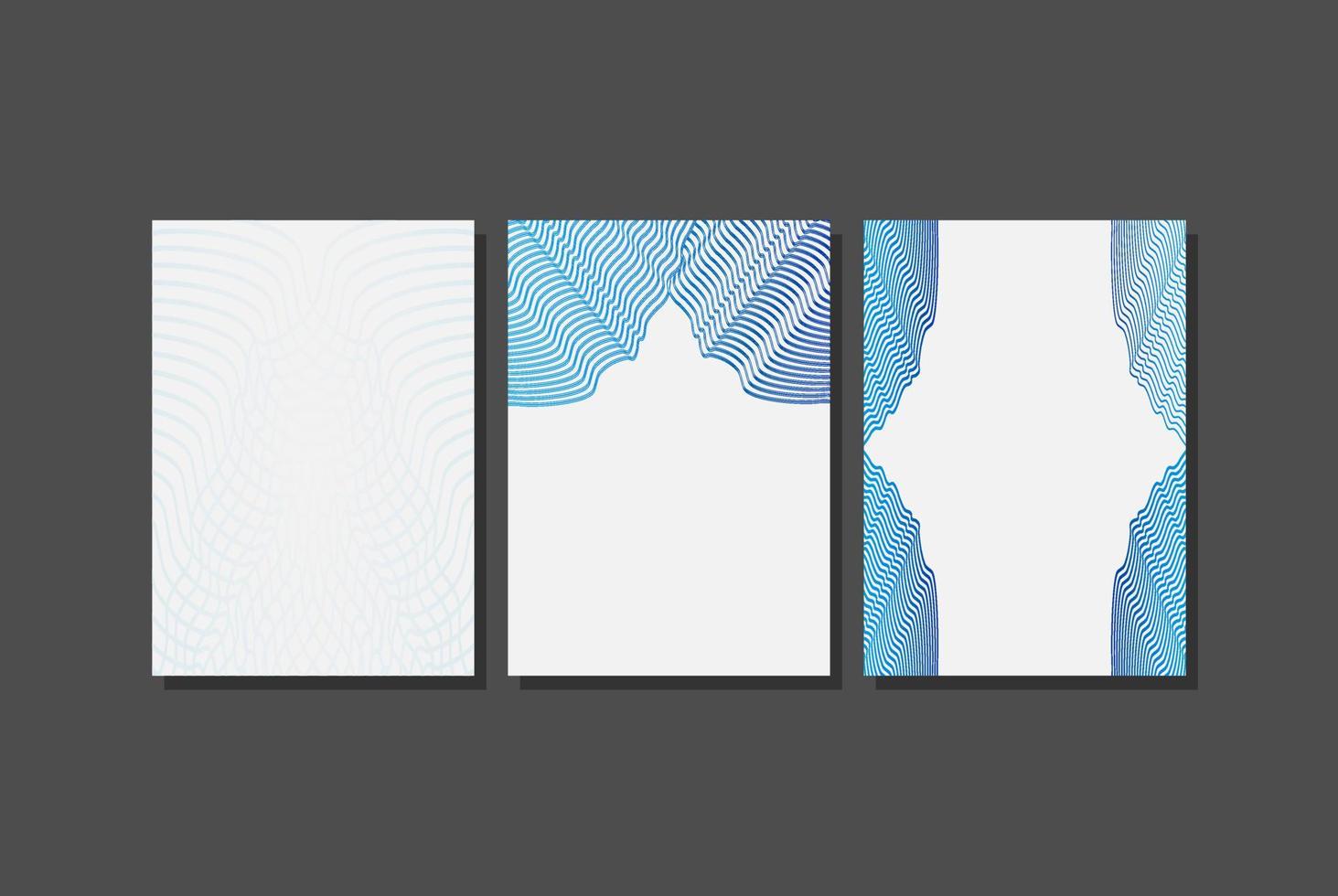 modern Hoes ontwerp set. blauw abstract lijn patroon. premie blauw golvend streep vector sjabloon voor bedrijf bladzijde achtergrond, certificaat, brochure, notitieboekje