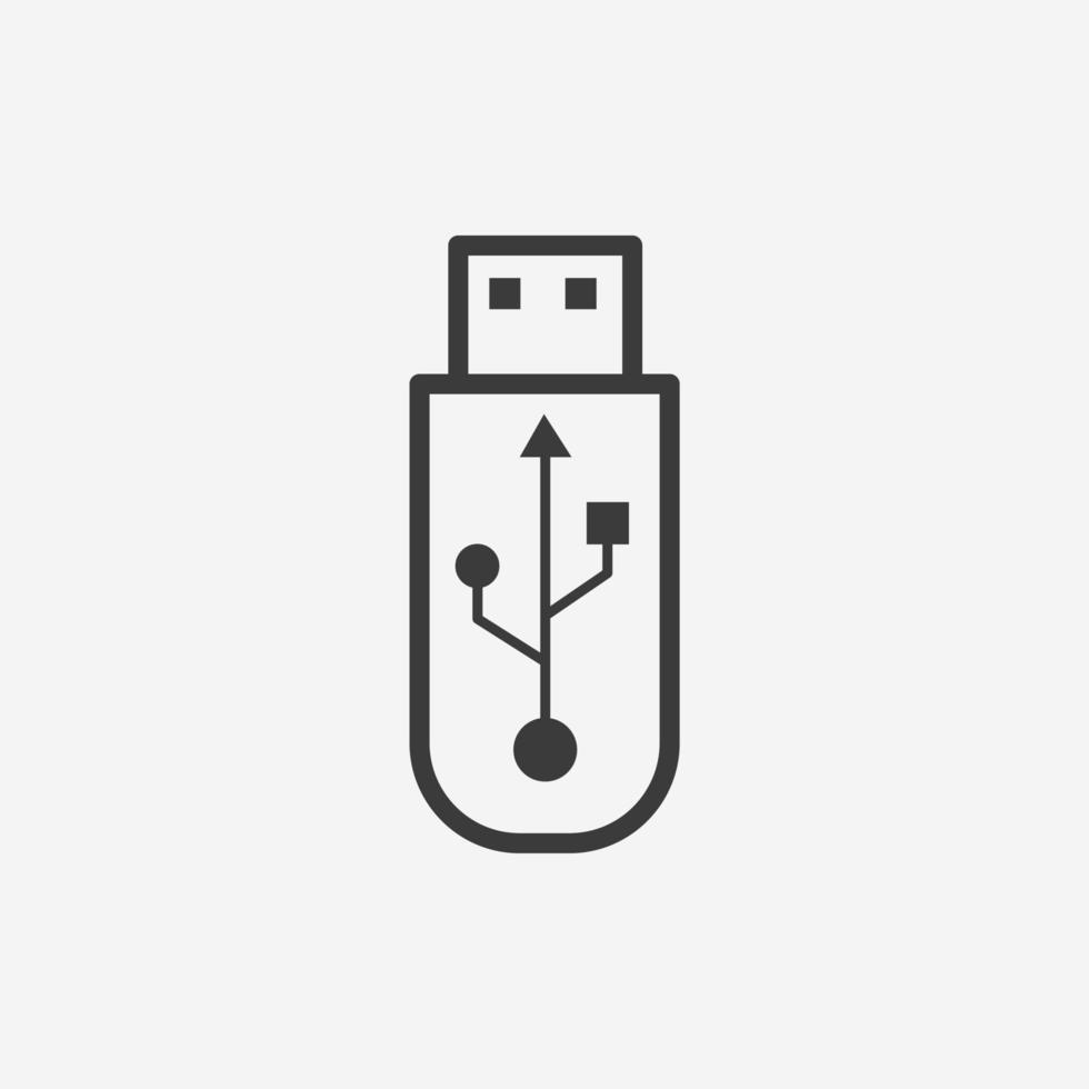 USB, flash, rit icoon vector geïsoleerd symbool teken
