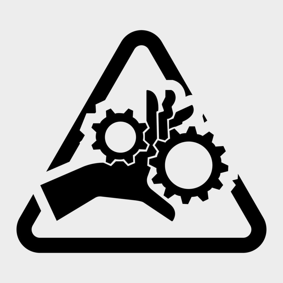 hand verstrengeling roterende versnellingen symbool teken isoleren op witte achtergrond, vector illustratie eps.10