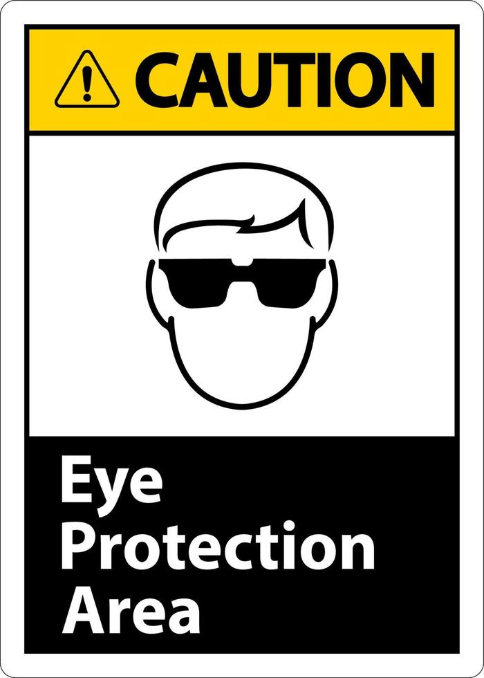 voorzichtigheid oog bescherming Oppervlakte symbool teken Aan wit achtergrond vector
