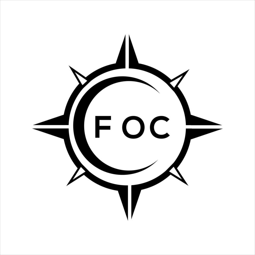 foc abstract technologie cirkel instelling logo ontwerp Aan wit achtergrond. foc creatief initialen brief logo. vector