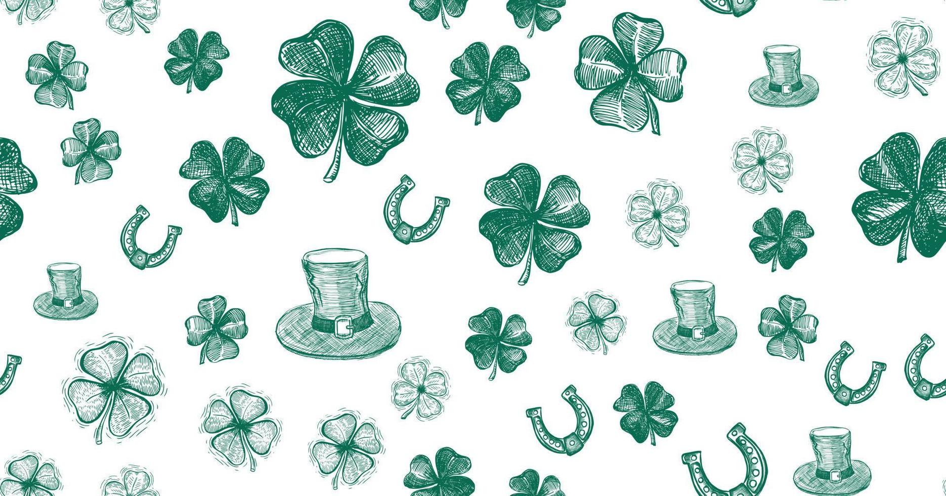 st. Patrick dag set. hand- getrokken illustraties vector