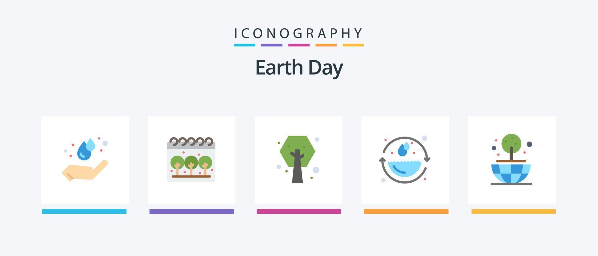 aarde dag vlak 5 icoon pak inclusief wereld. aarde. ecologie. milieu bescherming. ecologie. creatief pictogrammen ontwerp vector
