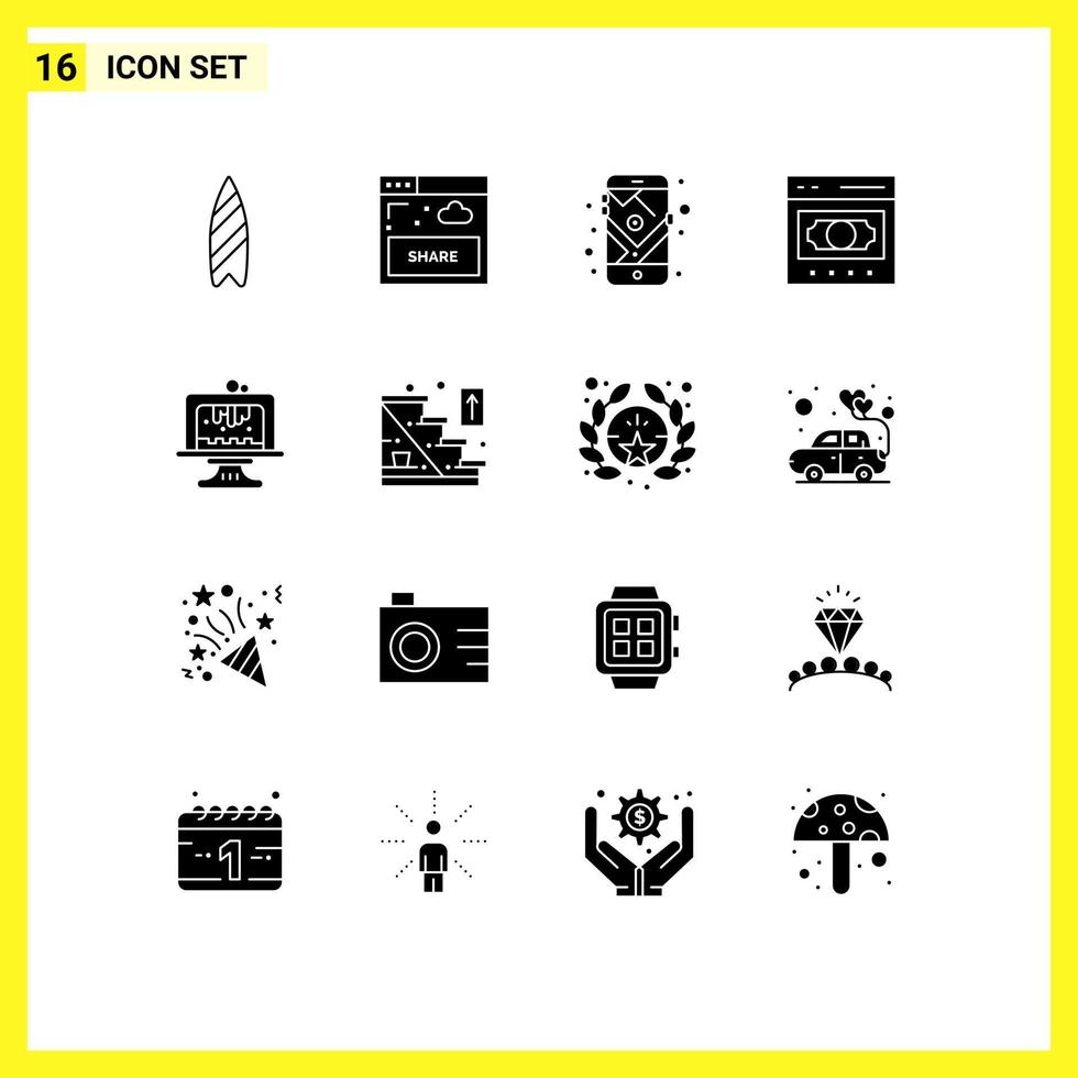 16 creatief pictogrammen modern tekens en symbolen van bakken geld GPS uitwisseling bedrijf bewerkbare vector ontwerp elementen