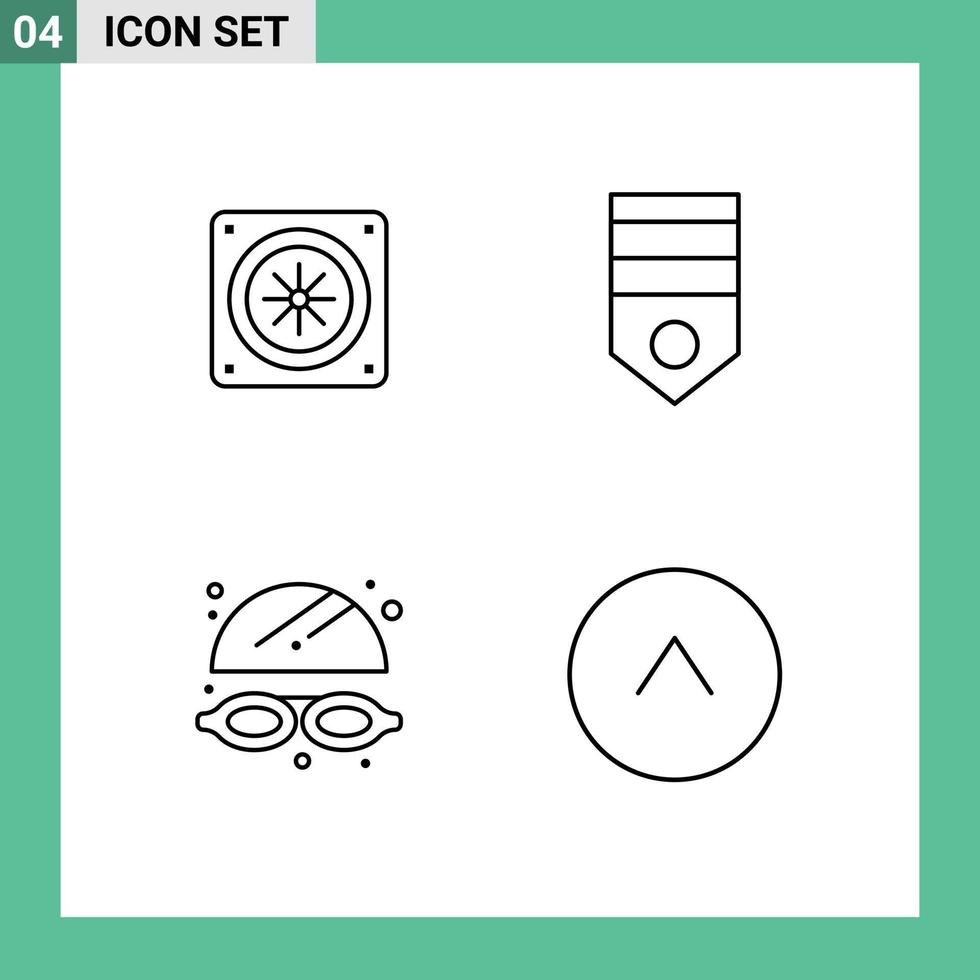 reeks van 4 modern ui pictogrammen symbolen tekens voor computer water leger rang pijl bewerkbare vector ontwerp elementen