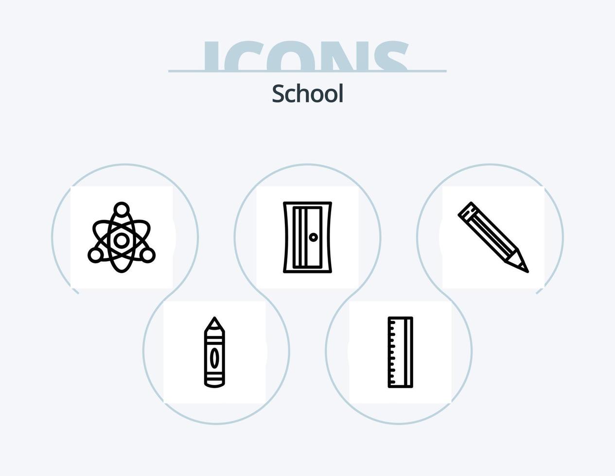 school- lijn icoon pak 5 icoon ontwerp. . Opmerking. onderwijs. het dossier. onderwijs vector