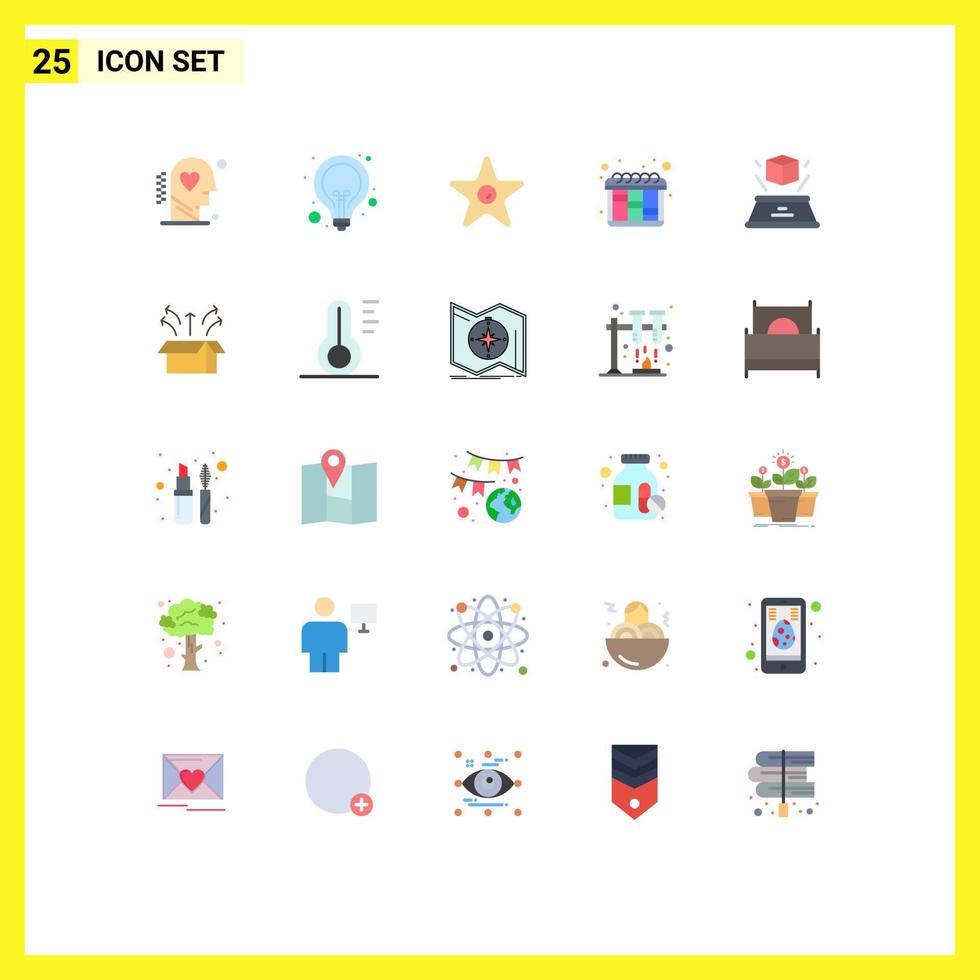 reeks van 25 modern ui pictogrammen symbolen tekens voor doos planning seo iteratie studio bewerkbare vector ontwerp elementen