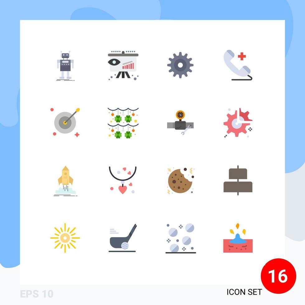 pak van 16 modern vlak kleuren tekens en symbolen voor web afdrukken media zo net zo doel ziekenhuis strategie plus medisch bewerkbare pak van creatief vector ontwerp elementen
