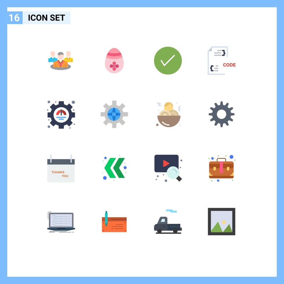 reeks van 16 vector vlak kleuren Aan rooster voor document ontwikkelen pijl codering Kruis aan bewerkbare pak van creatief vector ontwerp elementen