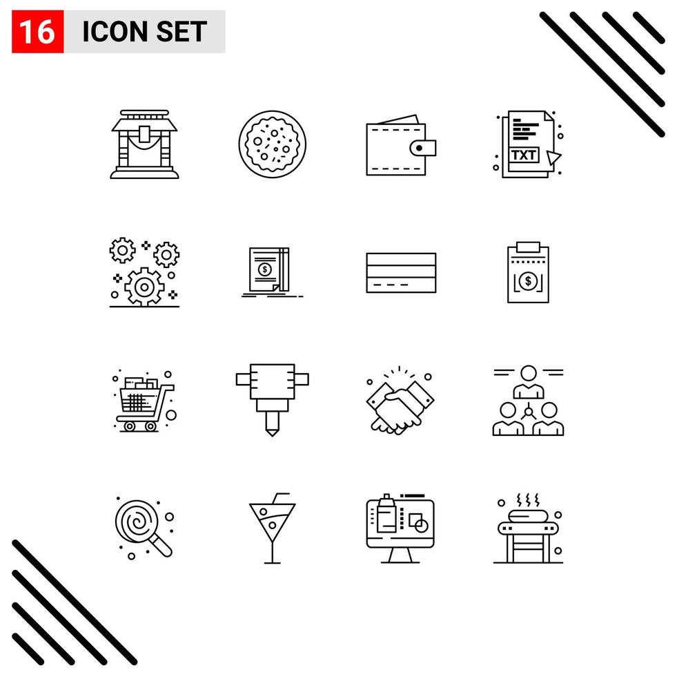 16 creatief pictogrammen modern tekens en symbolen van tand document bedrijf tekst het dossier portemonnee bewerkbare vector ontwerp elementen
