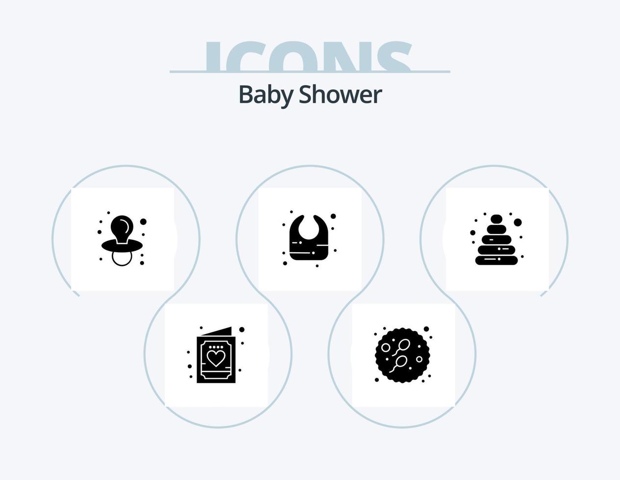 baby douche glyph icoon pak 5 icoon ontwerp. speelgoed. baby. sperma. zuigeling. baby vector