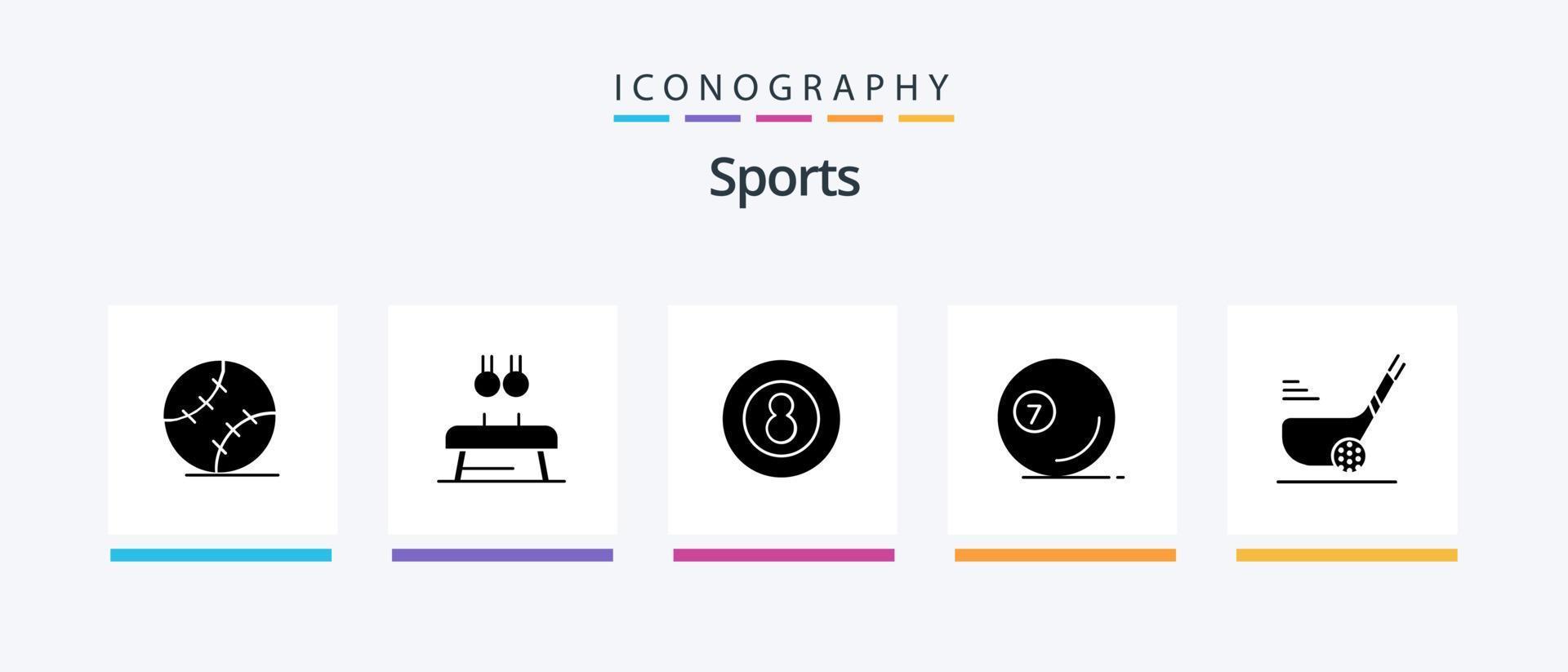 sport- glyph 5 icoon pak inclusief golf. sport. sport. snookeren. zwembad. creatief pictogrammen ontwerp vector