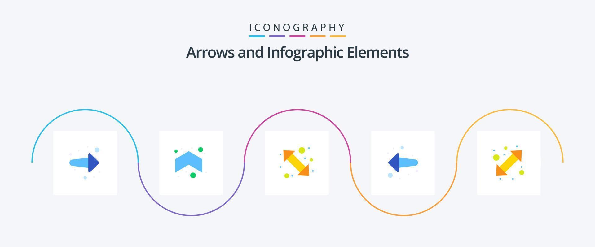 pijl vlak 5 icoon pak inclusief Gaan. links. pijl. rug. omhoog Rechtsaf vector