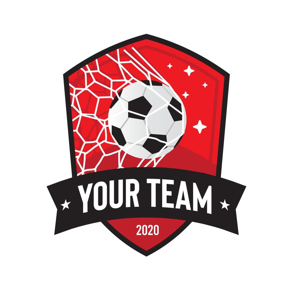 voetbal team logo ontwerp, perfect voor school- team en club logo ontwerp vector